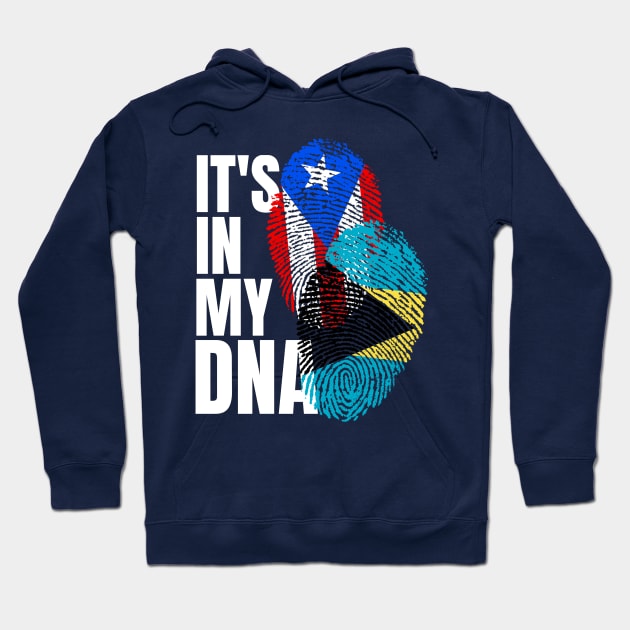 Puerto Rican And Bahamian Mix DNA Flag Heritage Gift Hoodie by Just Rep It!!